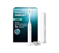 Philips Brosse à dents à dents élec. Sonicare 3100 HX4033/21 – capteur pression, 3 intens., 14j, étui, blanc
