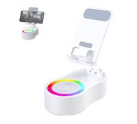 Sonicdrop Dock, Support D'enceinte Bluetooth, Support De Chargeur De Téléphone Pliable, Mini Lumière D'ambiance Stéréo Portable, avec Rotation à 360 Degrés Et Lumière De Couleur Rvb (White)