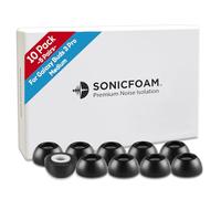 SONICFOAM Buds 3 Pro Lot de 10/5 paires d'embouts de rechange en mousse à mémoire de forme (Buds-3-Pro Noir moyen)