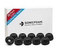 SONICFOAM Lot de 10 embouts en mousse à mémoire de forme - Isolation sonore de qualité supérieure, embouts de rechange en mousse pour Airpods Pro (SFAIR M, noir)