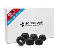 SONICFOAM Lot de 3 paires d'embouts en mousse à mémoire de forme - Isolation sonore de qualité supérieure - Embouts de rechange en mousse pour Airpods Pro (SFAIR, S/M/L, Noir, Testeur)