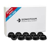 SONICFOAM (SF4 Lot de 20/10 paires d'embouts de rechange en mousse à mémoire de forme pour écouteurs avec haut-parleur de 4,4 à 5,7 mm de diamètre - Compatible avec la plupart des étuis de chargement