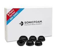 SONICFOAM (SF4 Lot de 6/3 paires) Embouts en mousse à mémoire de forme pour écouteurs avec haut-parleur de diamètre 4,4 à 5,7 mm - (Lot de 6/3 paires) - Compatibles avec la plupart des étuis de