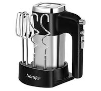 Sonifer Batteur Electrique Cuisine, Batteur Électrique Ultra Puissant de 500W, 5 Vitesses et Turbo, Bouton D'éjection, 1 Support de Rangement et 2 Batteurs et 2 Crochets Pétrisseurs