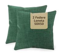 SoNiT home decor - Housse de coussin 50 x 50 cm - Pour canapé, Housses de coussin décoratives pour salon et chambre à coucher - Lot de 2 - Fabriqué en Italie - Vert