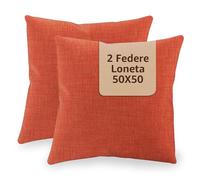 SoNiT home decor | Housses de coussin pour canapé 50x50 | Housses de coussin pour canapé - Salon - Chambre - 2 pièces - Fabriqué en Italie - Orange.