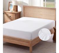 Sonive Drap-housse élastique - Grand drap de 30 cm - Drap-housse extra profond - Pour adulte - Blanc clair - 160 x 200 cm