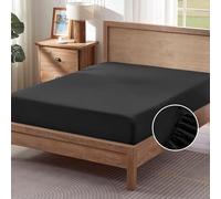 Sonive Drap-housse en polyester doux - 30 cm de profondeur - Lavable en machine - Antidérapant - Confortable - Pour enfants - Noir - 90 x 200 cm