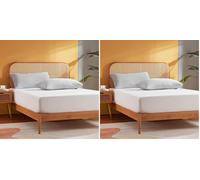 Sonive Drap-Housse, Respirant, Doux, Hauteur du Matelas jusqu'à 30 cm, 140 x 200 cm, Blanc (Lot de 2)