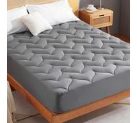 Sonive Protège-Matelas, 180 x 200 cm, pour sur-Matelas jusqu'à 30cm, Gris
