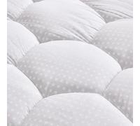Sonive Surmatelas 160 x 200 cm en coton respirant, poche de 38 cm de profondeur, lavable, blanc
