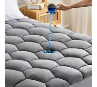 SONIVE Surmatelas imperméable matelassé respirant avec poche très profonde - Pour lit super king size - Gris - 180 x 200 cm