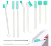 SonKu Lot de 10 outils pour nettoyer les fissures, petites brosses pour le nettoyage de la maison - 2 brosses de paille avec 8 pièces brosse de nettoyage des fissures