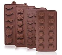 Sonku Lot de 4 Moules à Chocolat de Noël en Silicone - Pour Muffins, Bonbons, Cupcakes, Fondant - Formes Père Noël, Chaussettes, Sapins
