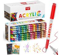 Sonlaryin 168 Couleurs Feutre Acrylique, Marqueur Peinture Acrylique à pointe dure de 1 mm Pour Papier, Verre, Métal, Céramique, Plastique, Textile, Parfait pour les cartes d'Halloween et de Noël