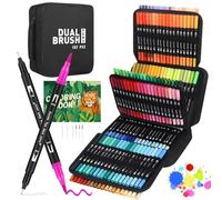 Sonlaryin Feutres Coloriage Adulte, 192 Stylos à Colorier Stylos Pinceaux à Double Pointe Pinceaux Marqueurs d'art Calligraphie Lettrage Feutre pour Coloriage Enfants, Dessin, Création Artistique