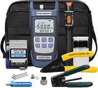 SONLED Outils de Nettoyage de Fibre, kit d'outils de Fibre Optique 19pcs Ftth avec Coupe-Fibre, Pince à dénuder la Fibre à Trois Ports CFS-3, Compteur de Puissance Optique -70 ~ + 10 dbm localisateur
