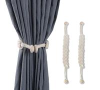sonlpaakk 2PCS Embrasse pour Rideaux, Attache Rideau Magnetique, Boucles de Rideau en Coton Faites à La Main, Moderne et Minimaliste Embrase de Rideaux Aimanté pour Maison Chambre Salon Bureau - Beige