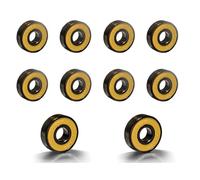 sonlpe 10PCS Roulement a Bille, Roulement 608 RS & ABEC-9, 8x22x7mm Métal Roulement Skateboard à Billes à Gorges, Roulements à Bille pour Skateboard, Scooter Miniature, Patins à Roulettes (Jaune)
