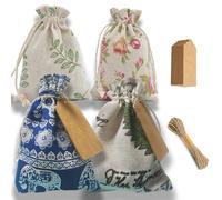 Sonlpe 20pcs Pochon Tissu, 10 * 14cm Sacs en Toile De Jute avec Cordon De Serrage, Utilisé comme Sac De Bonbons, Lavande, Peut Également Être Utilisé pour Le Baptême, Mariage, Anniversaire, Noël