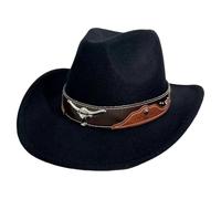 Sonnena Chapeau Cowboy Femme Chapeau Western Homme Jazz Noir Chapeaux Cow Boy Cowgirl Hat de Cowboy pour Femmes et Hommes Le Rancher Western Chapeaux en Feutre