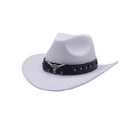 Sonnena Chapeau de Cowboy pour Homme et Femme Classique Western Chapeau Fedora à Large Bord Cowboy Chapeaux Le Rancher Western Chapeaux en Feutre Costume de Cowgirl