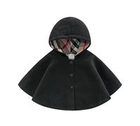 Sonnena Enfants Cape à Capuche Chaude Mignon Pélerine à Capuchon Épais Hiver Automne Châle en Laine Coupe-Vent Manteau Tout-Petits Douce Poncho en Plein Air pour Bébés Filles Garçons 0-8 Ans