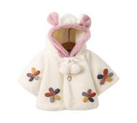 Sonnena Enfants Cape à Capuche Chaude Mignon Pélerine à Capuchon Épais Hiver Automne Châle en Laine Coupe-Vent Manteau Tout-Petits Douce Poncho en Plein Air pour Bébés Filles Garçons 2-10