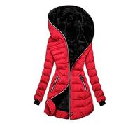 Sonnena Manteau Femme Hiver Chic, Mi-Longue Manteaux à Capuche Hiver Zippé Épaisse Veste Chaude Parka Blouson Outercoat avec Poches