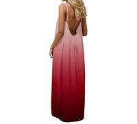 Sonnena Robe Caraco Dos Nu Longue Femme Sans Manches, Robe Lounge Ample Fluide Pour La Maison, Robe Décontractée D'Été Coupe Lâche Adaptée Plage Et Vacances, Plusieurs Coloris Unis Disponibles