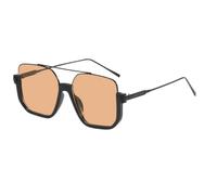 Sonnenbrille - Fahrradbrille - Damen-Sonnenbrille | Trendige Vintage-Sonnenbrille Für Den Sommer | UV-Schutz Mit Polarisiertem Doppelsteg Für Damen, Herren Und Outdoor, Female, Mens, Tea Brown, Se