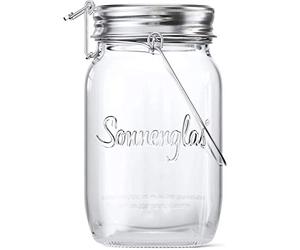 SONNENGLAS Classic 1000ml | L'authentique bocal solaire fabriqué en Afrique du Sud| Issu du commerce équitable | Avec port USB | Lumière blanche chaude | Vu à la télé