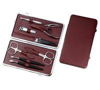 Sonnenschein by Hans Kniebes | Kit de manucure 8 pièces | Ciseaux à ongles, ciseaux à cuticules, pince à ongles, coupe-ongles, lime à ongles, pince à épiler, poussoir, coupe-ongles, fer à sabot | Étui
