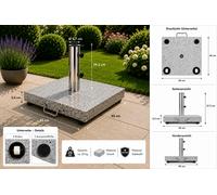 Sonnenschirmständer Granit 30 kg Gris Rond Avec Roulettes Ø 45 cm 49 mm