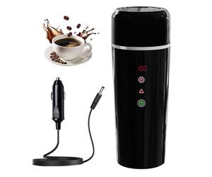 Sonnenspark Bouilloire Électrique Portable 12V, 420ml, Acier Inoxydable 304, Noir, Chauffage Rapide, pour Voiture Camion Taxi, Camping Voyage