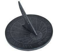Sonnenuhr en Ardoise Ronde 25 cm Noir Style Campagnard Antik Jardin