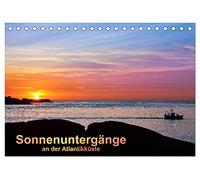 Sonnenuntergänge an der Atlantikküste (Tischkalender 2026 DIN A5 quer), CALVENDO Monatskalender: Prachtvolle Farbmuster, die von Licht, Wolken und Wasser auf den Abendhimmel gezeichnet werden