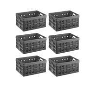 Sonnenwaren caisse pliante carrée anthracite 32 litres - 49 x 36 x H24,5 cm - kit 6 pièces