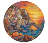Sonneset at The Hafen Puzzle Rond De 1000 Pièces pour Adultes Landschaft Filles Classiques Encastrement Parfait Qualité Premium Activité Relaxation 1000pcs (67.5x67.5cm)