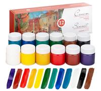 Sonnet Couleurs Gouache de Haute Qualité (12 x 40ML) | Peinture à Base d'Eau en 12 Belles Teintes Riches en Pigments | Fabriqué par Nevskaya Palitra