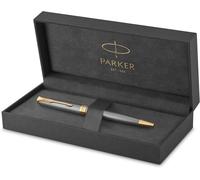 Sonnet Stylo Bille Luxe Premium Argent Ciselé Avec Attributs Or Pointe Moyenne Encre Noir Coffret Cadeau