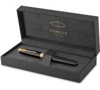 Sonnet Stylo Plume ,Laque Noire Avec Attributs Or ,Plume Moyenne ,Coffret Cadeau