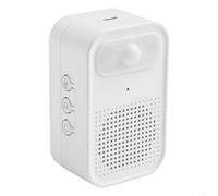 Sonnette à induction avec enregistrement vocal et volume réglable, portée de détection de 5 à 6 m, angle de vision de 120 °, pour maison/magasin/soins aux personnes âgées, alimentée par piles (blanc)
