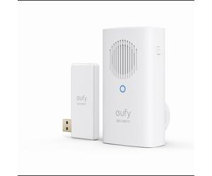 Sonnette Anker E8741021 Blanc - Compatible Video Doorbell 2K & HomeBase 2, Sans Fil, Secteur, 8 Sons, Volume Ajustable, Dimensions 50x95x45mm