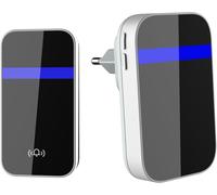 Sonnette Auto-Génératrice Sans Fil, 1 Récepteur De Sonnerie Avec 1 Émetteur Cinétique, 38 Mélodies À 4 Niveaux De Volume, 150 Mètres De Carillon Électronique Étanche Ipx4