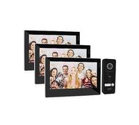 Sonnette Camera, TUYA interphone vidéo interphone 7 Pouces 1080P Moniteur à écran Tactile avec Application caméra Filaire/déverrouillage de Carte magnétique(3M1D)