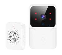 Sonnette Connectée WiFi avec Caméra, Compatible Alexa et Google, Alimentation Batterie DC/AC