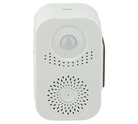 Sonnette de bienvenue avec détecteur de mouvement Gdfnmogo avec fonction vocale enregistrable pour entrée de magasin, lecteur audio, alarme de sécurité professionnelle, blanc ABS (20 voix