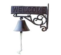 Sonnette de Bienvenue en Fer forgé rétro Campagne, Ornement Cour, Jardin, Cloche à Main, Figurines, Artisanat, décoration Villa extérieure(Color-14)