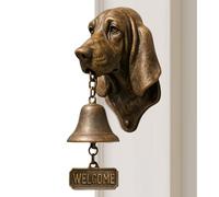 Sonnette de bienvenue en forme de chien, carillon décoratif vintage amusant sur le thème des animaux - Cloche d'entrée de porte d'entrée, pour portail, jardin, cour, maison